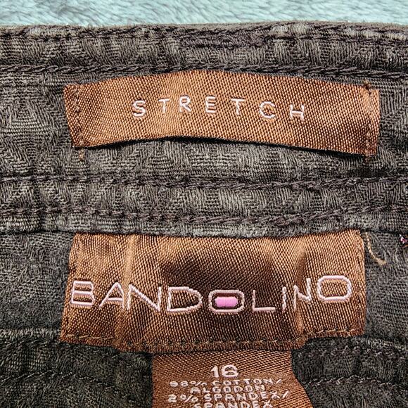 Vintage Bandolino Jeans Womens 16 Brown Textured Stretch Denim Mid Rise Bootcut - Picture 6 of 13